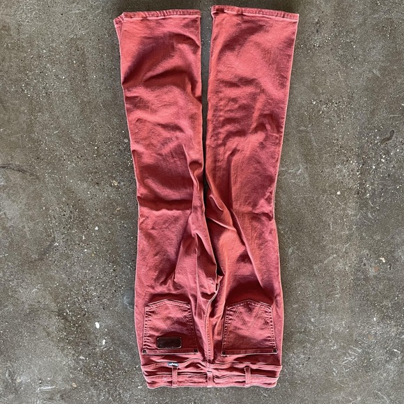 Wrangler Retro Jeans Womens 29x30 Red High Rise Boot Bootcut Western Denim - Picture 5 of 10